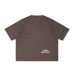 Boxy Plaid Color Block Polo Shirt
