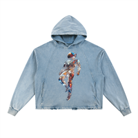 "OUT OF THIS WORLD""Vintage Washed Frayed-Hem Hoodie