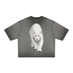 White Panther Dyed Boxy T-Shirt