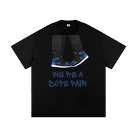 " WE'RE A DOPE PAIR" JORDAN 1 BLUE AND BLACKHeavyweight Loose Fit T-Shirt