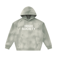Unisex Sunfade Frayed Fleece Hoodie