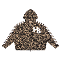 Unisex Leopard Full Zip Hoodie
