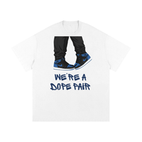 " WE'RE A DOPE PAIR" JORDAN 1 BLUE AND BLACKHeavyweight Loose Fit T-Shirt
