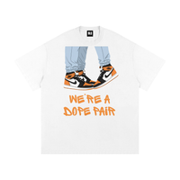 "WERE A DOPE PAIR' ORANGE BLACK AND WHITE JORDAN 1Heavyweight Loose Fit T-Shirt