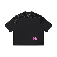HIGH SOCIETY  Lace Paneling V-Neck T-Shirt