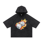 NO LUCK All God Hooded Boxy T-Shirt