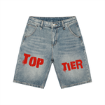 TOP TIER Vintage Wash Denim Shorts