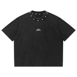 HIGH SOCIETY  Washed Boxy Studded T-Shirt