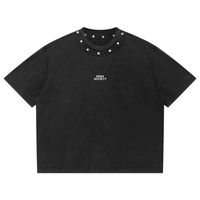 HIGH SOCIETY  Washed Boxy Studded T-Shirt