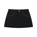 High Society Studded Denim Mini Skirt