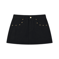 High Society Studded Denim Mini Skirt