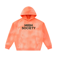 High Society  Sunfade Frayed Fleece Hoodie