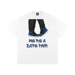 " WE'RE A DOPE PAIR" JORDAN 1 BLUE AND BLACKHeavyweight Loose Fit T-Shirt