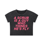 NO SCRUBS SNOW WASHED CROP TEE